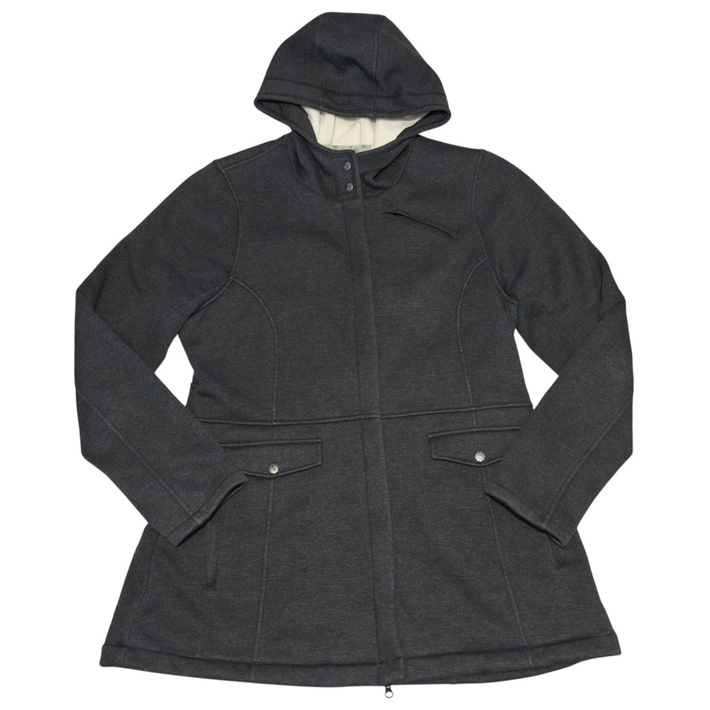 Athleta Filmore Hooded Jacket Womens XL Sweatshirt Coat Gray Zip Pockets